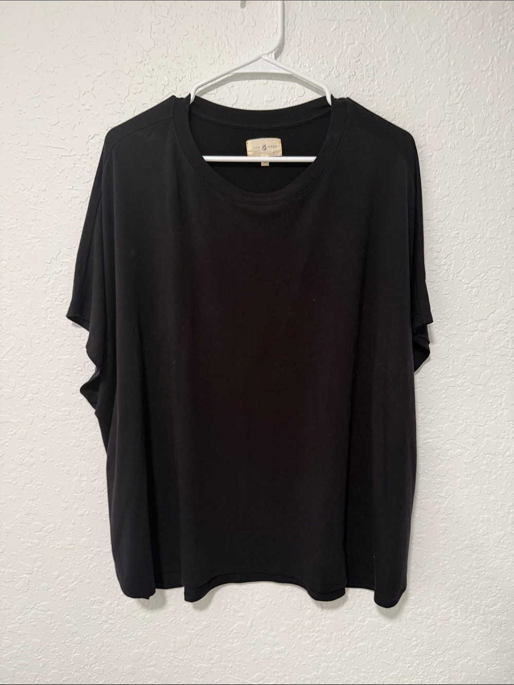 LOU & GRAY Black Short Sleeve Top Size Medium